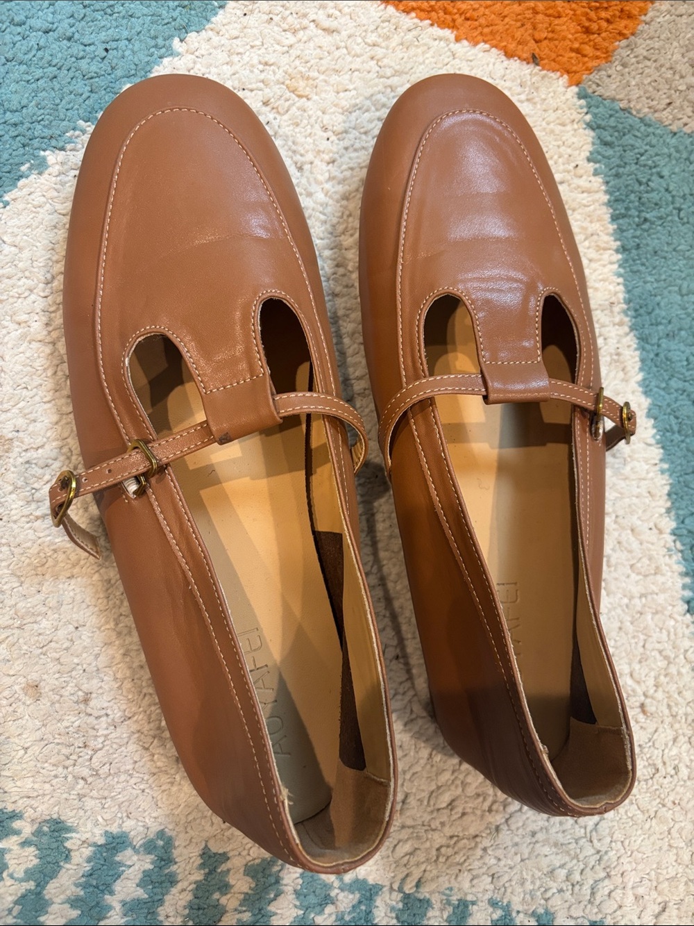 All leather Mary Jane flats